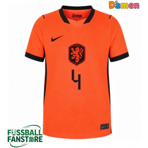 Niederlande Virgil van Dijk #4 Replik Heimtrikot Damen WM 2026 Kurzarm